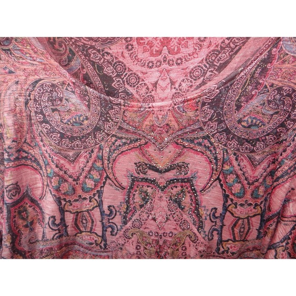 One World Women's 3X Pink Paisley Print Blouse - Picture 3 of 8